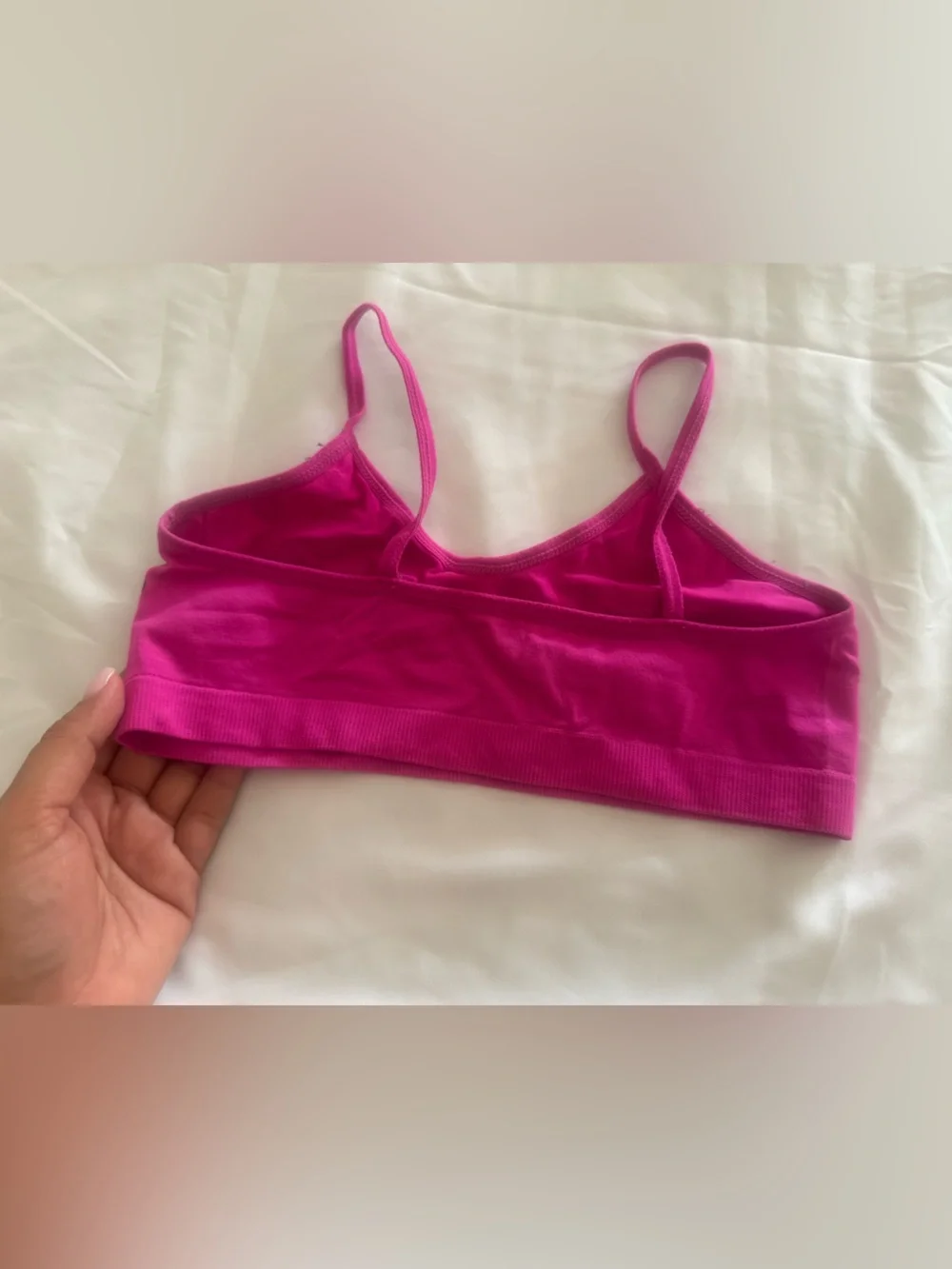 Girls Pack of 4  Seamless Bralette Tops - Pink, Hot Pink, Navy size M